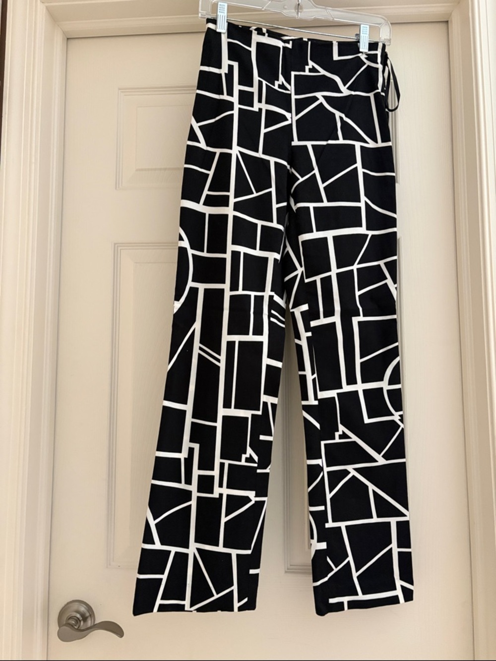 Vintage INC International Concepts Black & White Geometric Wide-Leg Pants